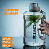 Fitness Cup Bpa Free Drinking Bottle Large Capacity Portable TRITAN Sports Water Bottle With Straw 1700ML/2500ML/3800ML