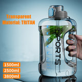 Fitness Cup Bpa Free Drinking Bottle Large Capacity Portable TRITAN Sports Water Bottle With Straw 1700ML/2500ML/3800ML