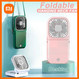 Neck Hanging Fan Ventilador Foldable USB Adjustable Rechargeable Cooling Mute Power Bank Handheld Portable Desk Fan