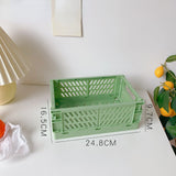 Collapsible Plastic Storage Baskets for Organizing with Handle